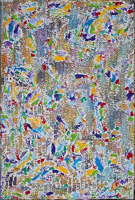 bild_titel (CHF 380.-)<br />3-Dimensional Leinwand 60x40cm, Baunetz, Medeliermasse, Acryl